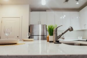 quartz countertop in kitchen